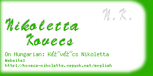 nikoletta kovecs business card